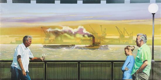 § Mike Francis (1938-) The Lightermen Brothers 15 x 36in.